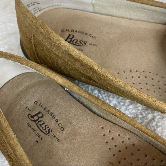 G.H Bass Blair Tan Camel Soft Suede Leather Moccasins Comfy Penny Loafers 6 - Picture 10 of 13